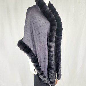 Loro Piana Oval Chinchilla Fur Crystal Wrap